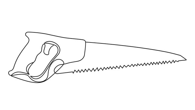 Saw with handle white background.