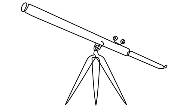 Telescope on white background.