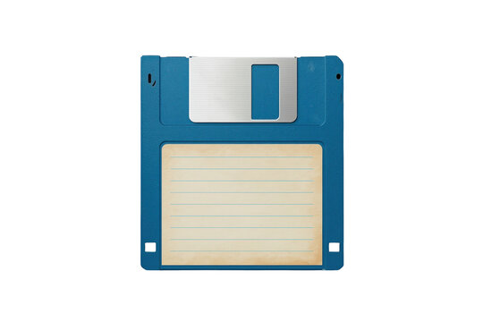 Blue retro floppy disk data storage icon