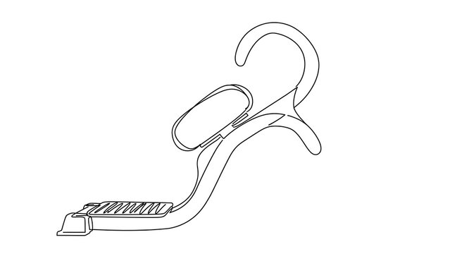 Hearing aid device on white background.