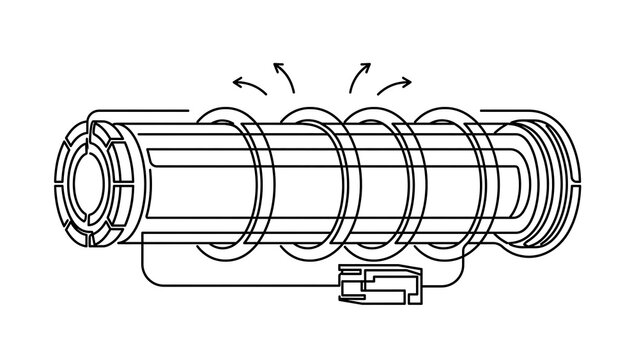 Heating coil element white background.