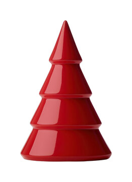 PNG Red ceramic christmas tree decoration white background celebration.