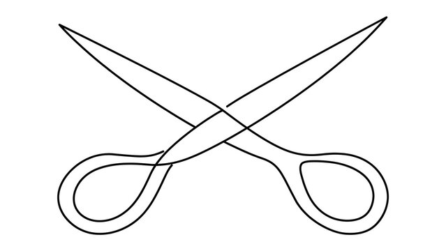 Scissors cutting tool white background.