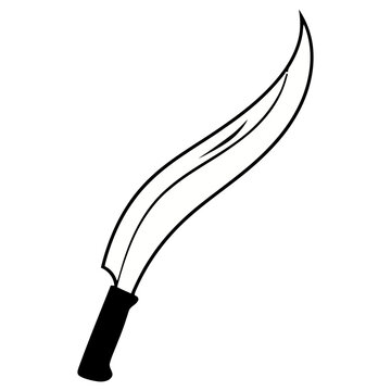 Curved blade knife illustration