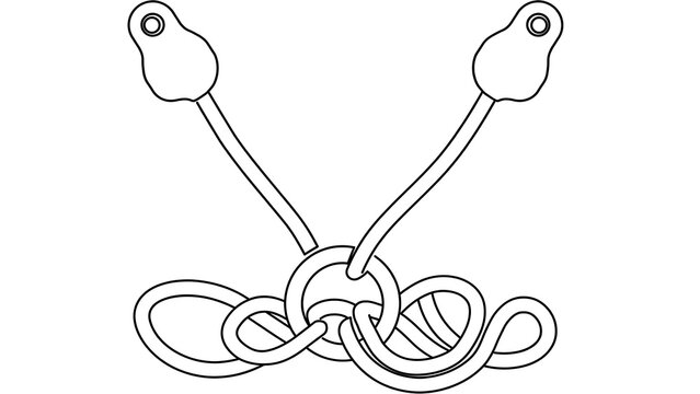 Tangled earbuds white background.