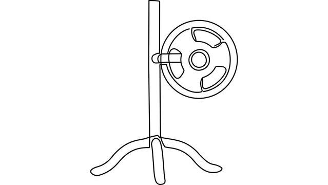 Industrial wheel on stand white background.