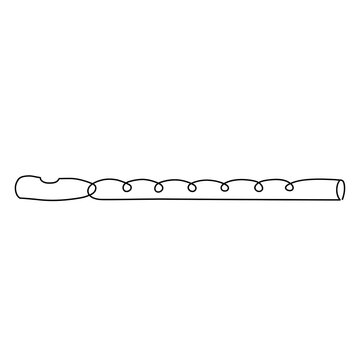 Flute Instrument white background.