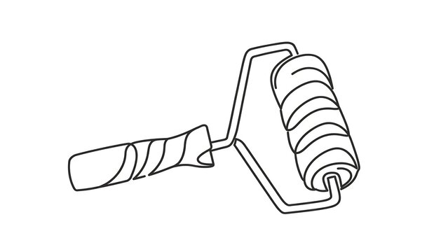 Paint roller white background.