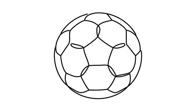 Soccer ball outline white background.