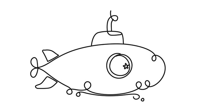 Submarine white background.