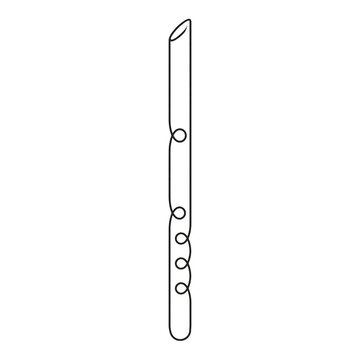 Flute instrument white background.