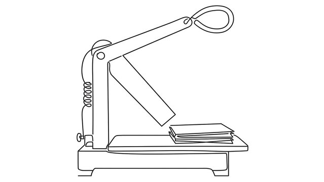 Paper press machine white background.