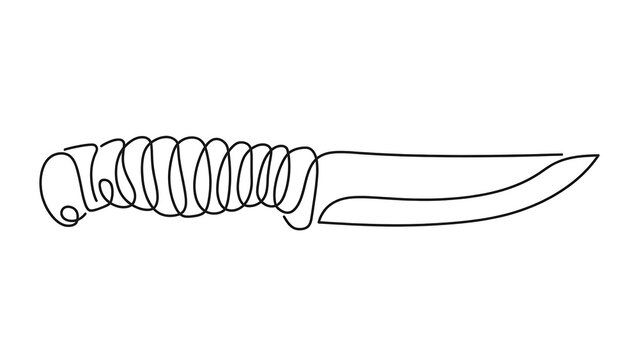 Knife white background simple line drawing.