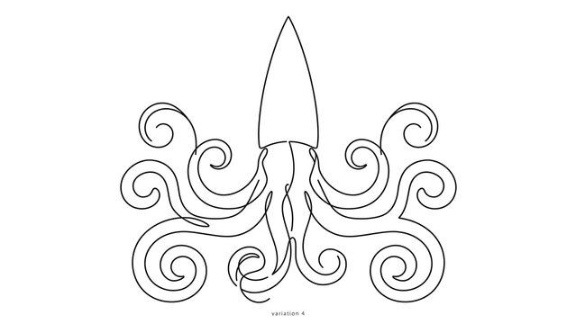 Octopus squid white background.