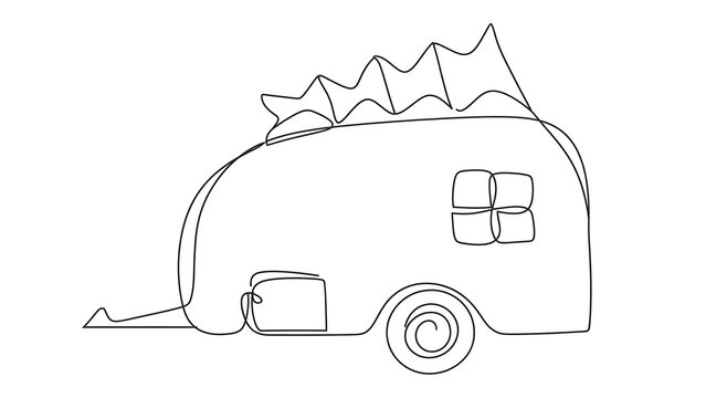 Travel trailer white background.