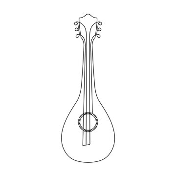 Mandolin Instrument white background.