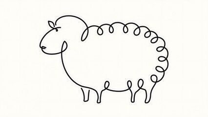 Obraz premium Sheep icon white background.