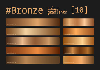 Bronze Metallic Gradients Swatches Set
