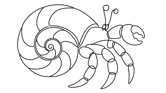 Hermit crab white background.