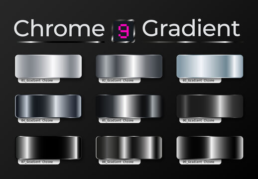 Metallic Chrome Gradient Swatches Set