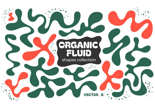 Organic Fluid Shapes and Wavy Abstract Forms