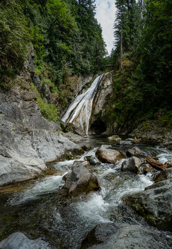 Cascade Falls and Mountain Creek in Moran State Park, Orcas Island, Washington