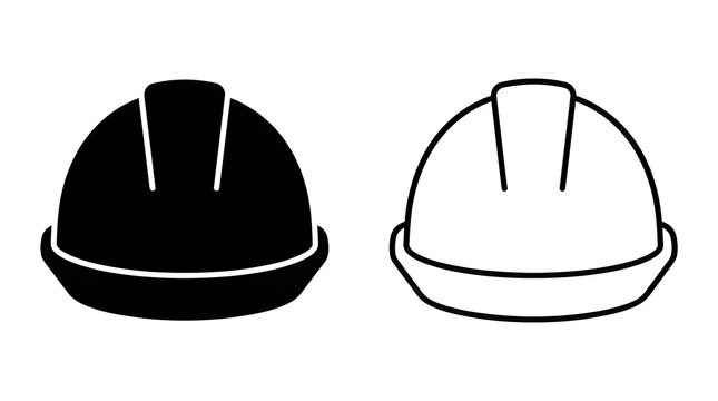 Black and white hard hat vector illustration