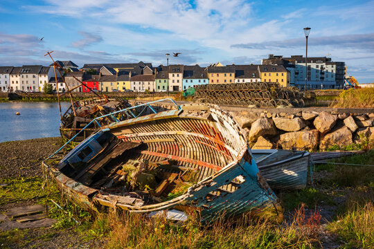 Sunset at The Long Walk of Galway, Ireland