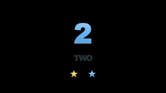 Playful educational number learning animation for kindergarten and preschool children, showing numbers 1 to 10 with corresponding English words and visual counting objects. Designed for early childhoo