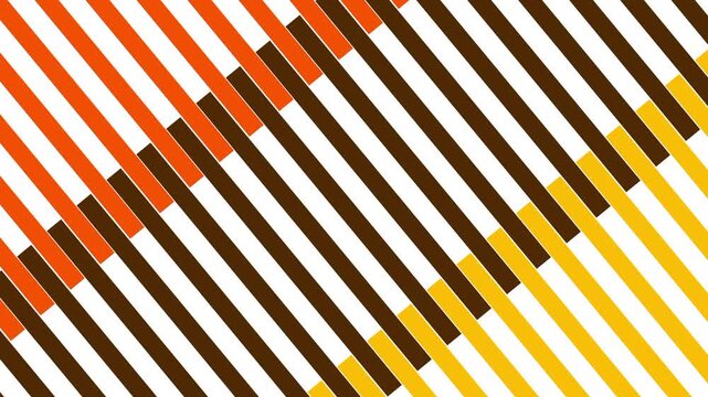 Diagonal striped pattern rendered in warm orange yellow and brown tones creating a bold geometric plaid style background design artwork piece shown