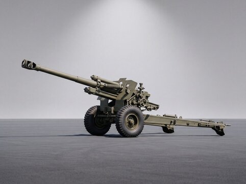 Modern field howitzer artillery on neutral ground