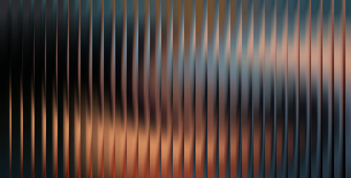 Vertical metallic ribbed texture with copper and blue gradient tones