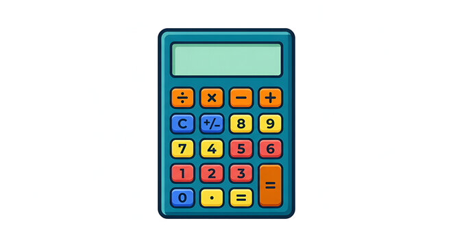 Colorful digital calculator icon isolated vector