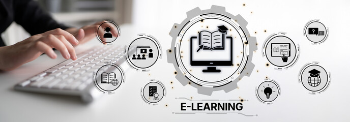 Fototapeta na wymiar Online education boosts access to learning. Learn anytime through flexible platforms. Education technology transforms how we learn. Digital learning creates new education experiences worldwide. Spline