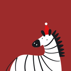 Fototapeta premium Cute zebra in a cartoon style vector