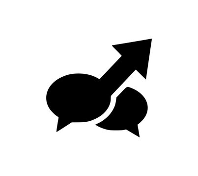 Speech Bubble Arrow Icon Representing Communication Growth Media Strategy