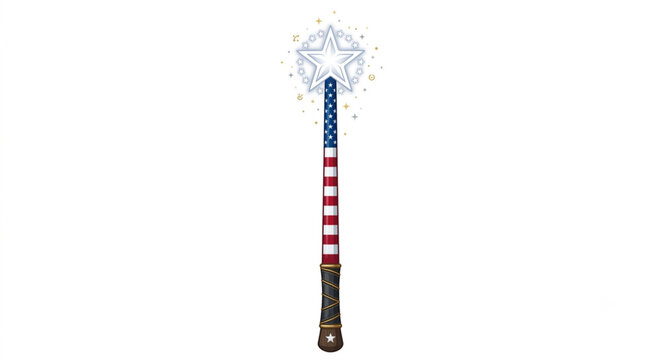 American patriotic magic wand star vector illustration for 4th of July