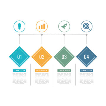 business process infographic with diagram sequence option timeline