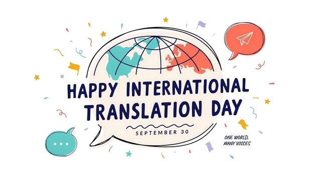 Happy international translation day illustration