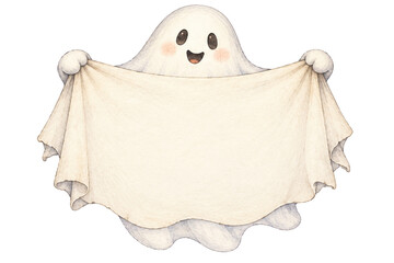 かわいいハロウィンおばけのメッセージボード © ちゃん ぴい