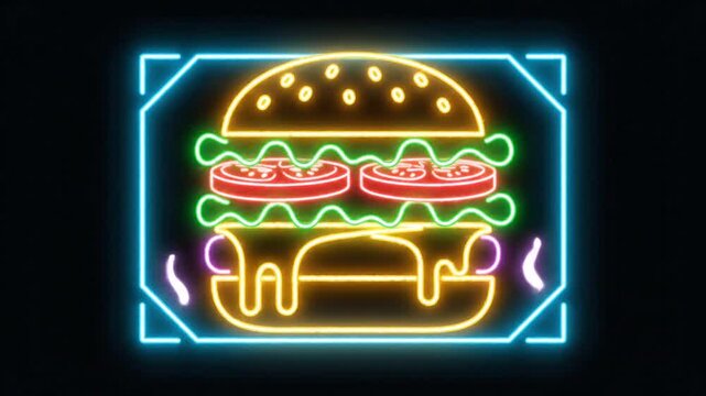 Burger animation food logo