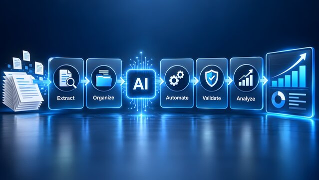Digital workflow pipeline using artificial intelligence to extract organize and analyze document data