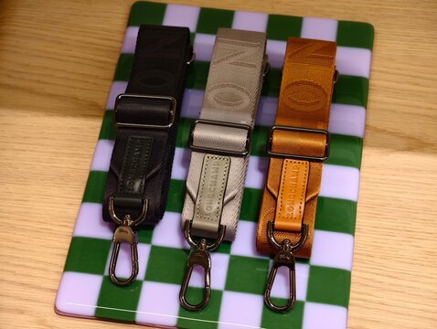 Shanghai,China-Dec.13th 2025: Longchamp bag shoulder straps in store