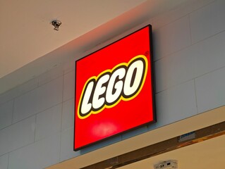 Obraz premium Shanghai,China-Dec.7th 2025: LEGO brand logo shop sign