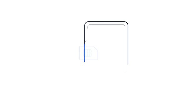 Animasi Sim Insert Line Drawing 4K Motion Graphic Animation | Seamless Loop