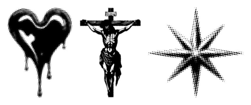 PNG Stencil art symbols spirituality on transparent background