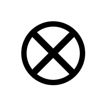 Black Cross Mark Forbidden Sign Icon for Cancel and Error Notifications Isolated on White Background