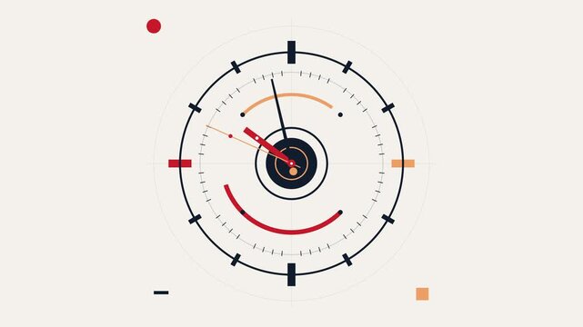 Abstract Motion Graphics Featuring Rotating Geometric Clockwork Elements