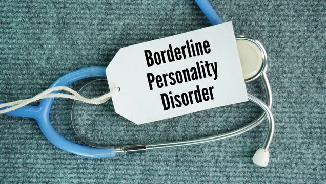 Stethoscope and paper tag with the words Borderline personality disorder BPD. mental health condition marked by ongoing patterns of unstable moods, behavior, and relationships.