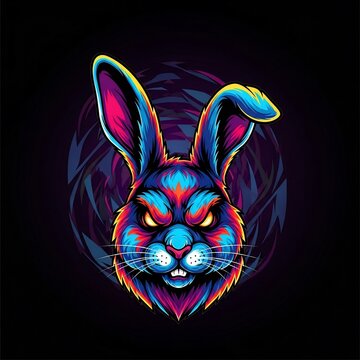 Neon Fury: The Midnight Hare's Gaze
